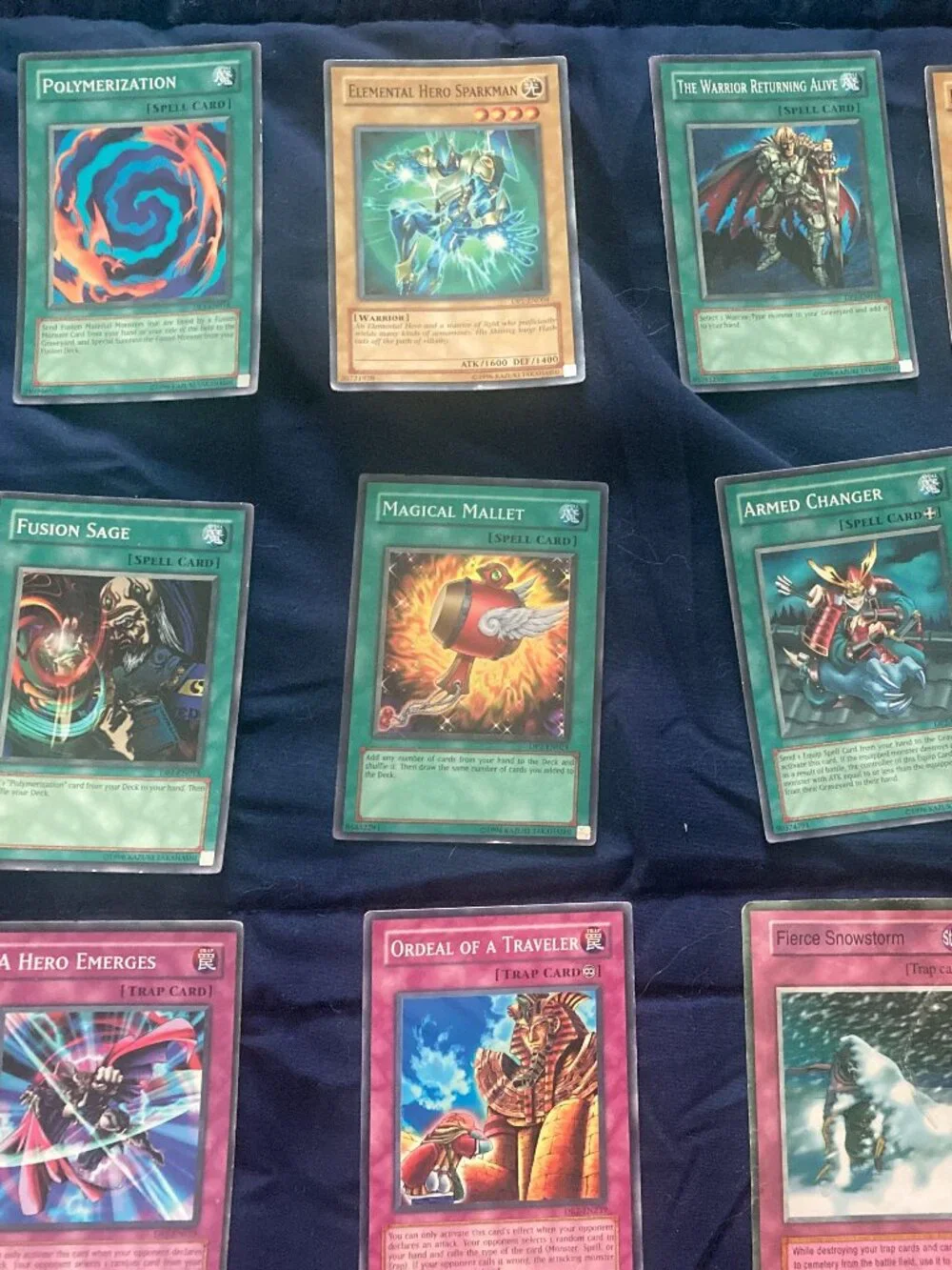 12 Yu-Gi-Oh 1996 Cards of all Kinds